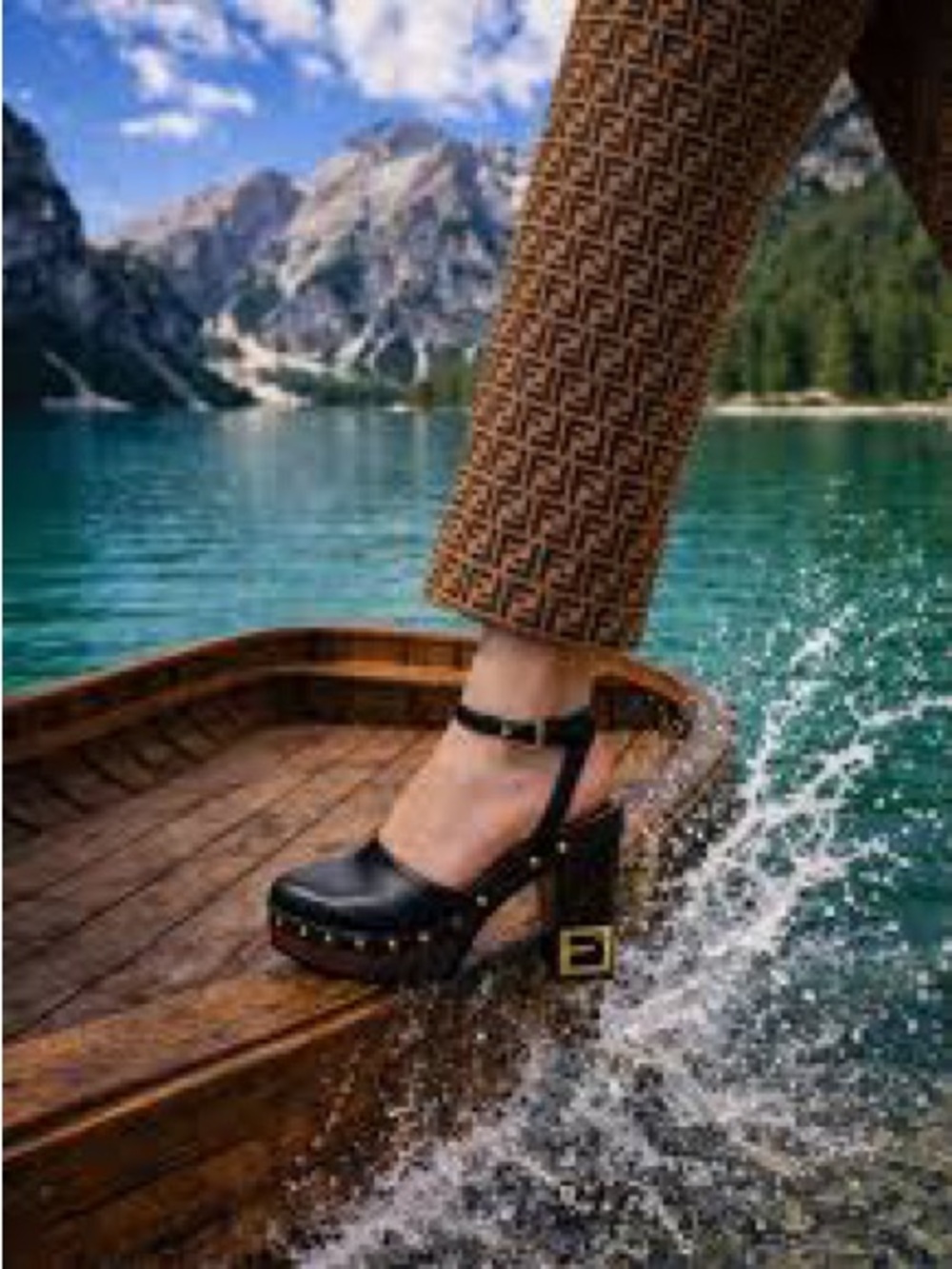 Fendi Leather Mules Clogs with studs size 38